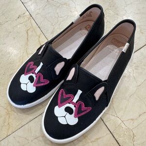 Kate Spade Black Slip-On Shoes with Dog Design